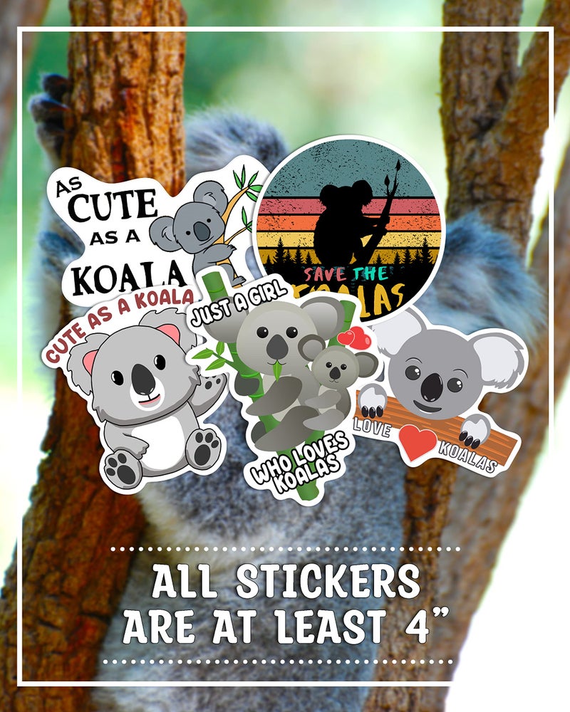 Leann Michael Koala Stickers - Perfect Koala Gifts for Koala Bear Lovers - Waterproof, Durable 100% Vinyl - Anywhere You Need Koala Stickers for Water Bottles, Laptop, Car Decal, Party Giveaways - Image 3